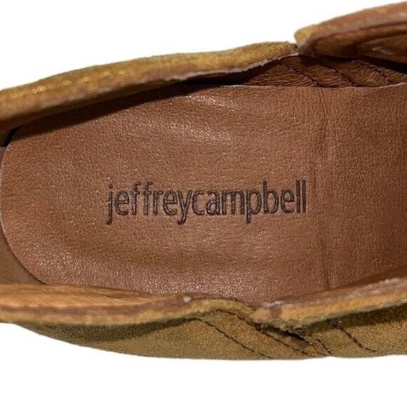 Jeffrey Campbell Rosalee Tan Suede Block Heel Western Ankle Boots Booties 6.5 - Picture 5 of 6